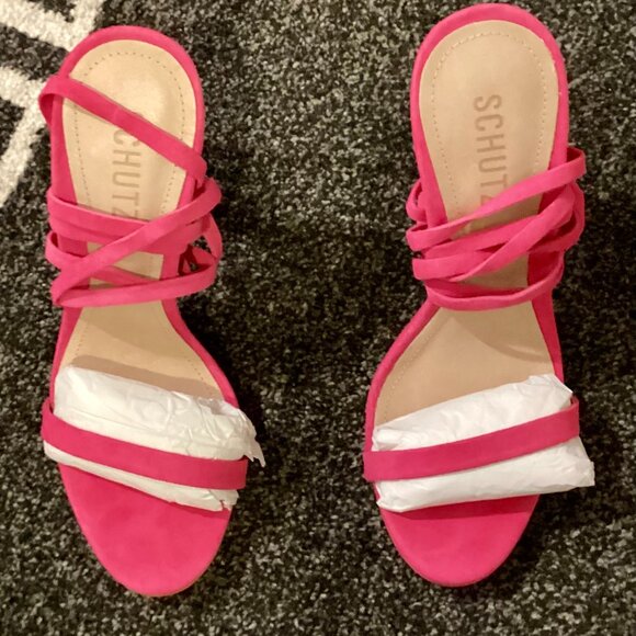 NWT SCHUTZ Barbie Pink High Heel Sandals Size 8 - Picture 1 of 3